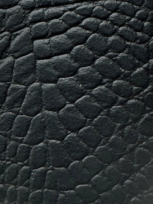 Classic Black Leather Belt with Sculpted Silver Buckle